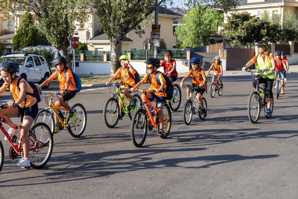 Moment de la 7a Bicicletada dels Camins Escolars