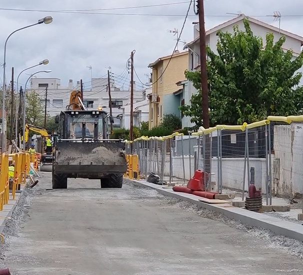 Moment de la primera fase de les obres al carrer Sol