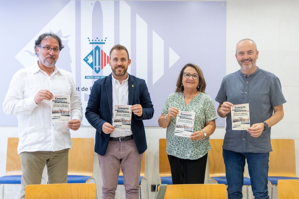 Miguel Ángel Sanz, Carlos Cordón, Pilar Adell i Pedro Pardo durant la presentació dels Concerts Simfònics