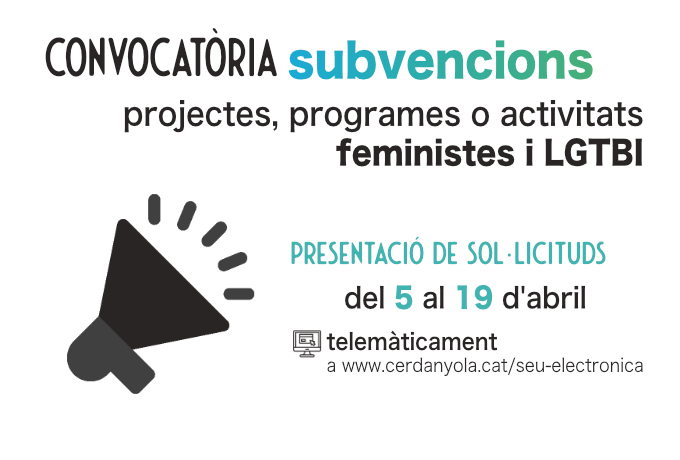 Imatge Convocatòria subvencions projectes, programes o activitats feministes i LGTBI Imatge Convocatòria subvencions projectes, programes o activitats feministes i LGTBI