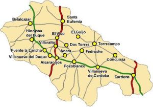 Mapa Valle Pedroches