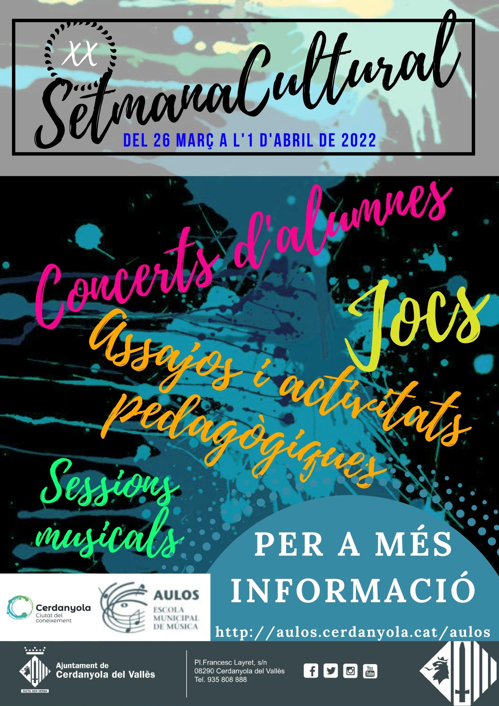 XX Setmana Cultural de l'Escola Municipal de Música AULOS