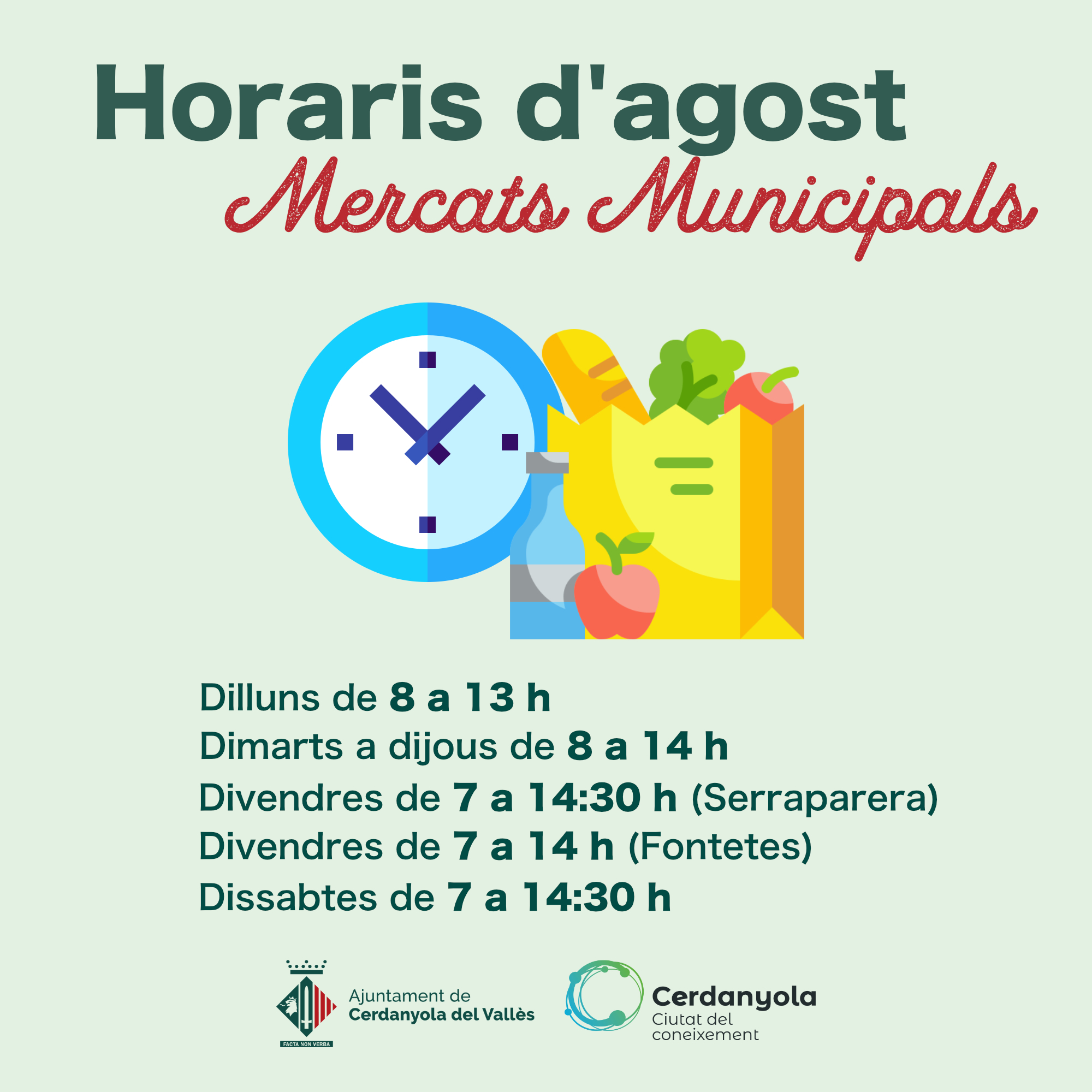 horaris mercats agost