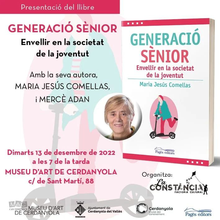 cartell Presentació del llibre 'Generació sènior, envellir en la societat de la joventut'