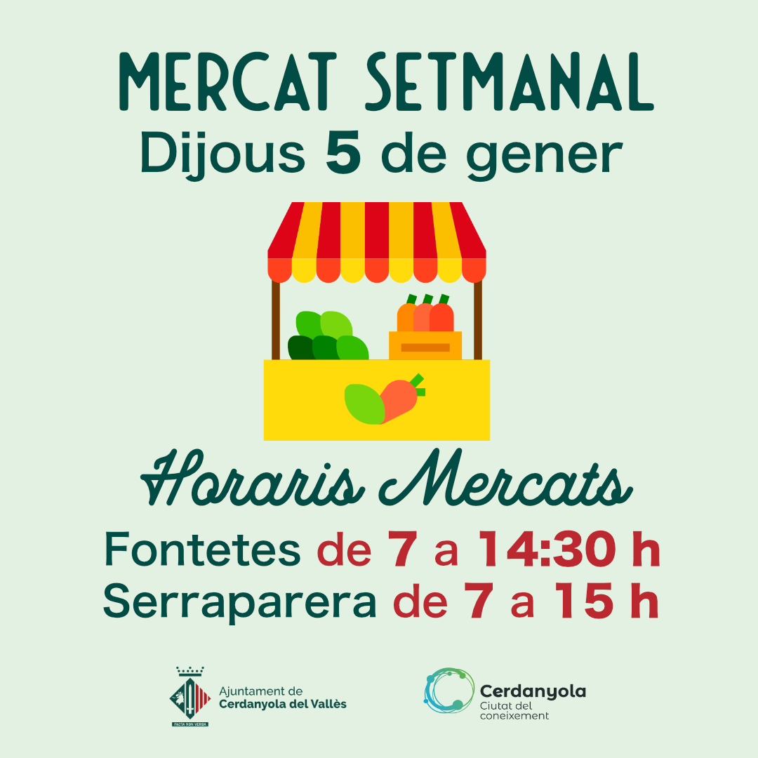 Imatge Horaris al mercat municipal per Nadal 