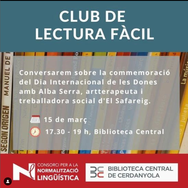 Imatge Sessió especial 8M del Club de Lectura Fàcil