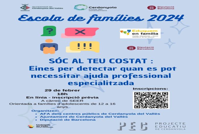 Imatge Xerrada de l'escola de famílies: 'Soc al teu costat'