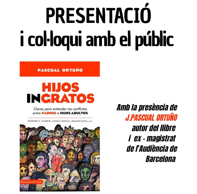 Imatge cartell Presentació del llibre 'Hijos ingratos' 