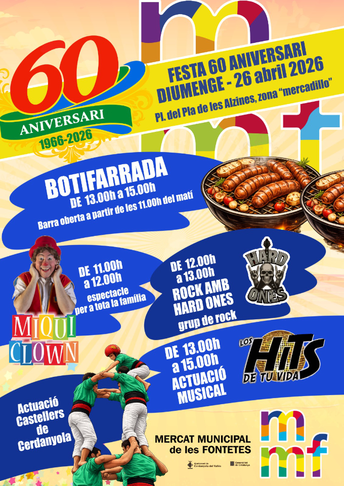 cartell Festa 60è aniversari del Mercat de Les Fontetes