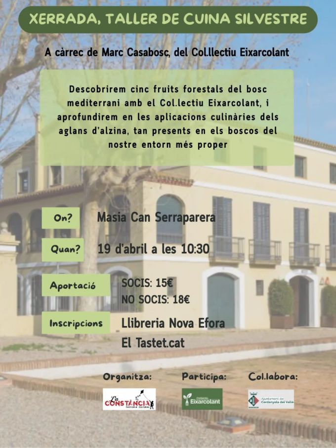 cartell Xerrada-Taller de cuina silvestre