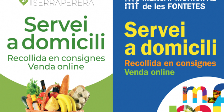 Imatges de la campanya de servei a domicili dels mercats municipals