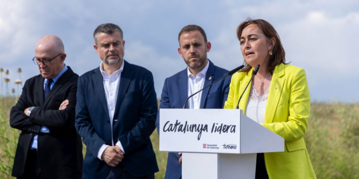 Moment de l'acte d'inici de les obres d'urbanització de la rambla del Castell