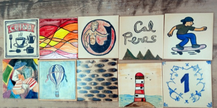 Part de les rajoles exposades