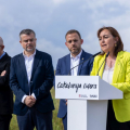 Moment de l'acte d'inici de les obres d'urbanització de la rambla del Castell