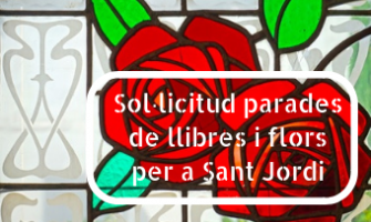 Imatge anunciant tràmit sol·licitud parades Sant Jordi