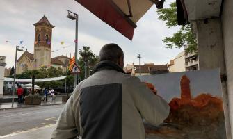 Moment del I Concurs de Pintura Ràpida, celebrat l'any passat