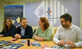 Pepi Rivera, Carlos Cordón, Carme Arché i Xavi Olivé presentant la campanya de Nadal