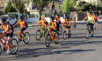 Moment de la 7a Bicicletada dels Camins Escolars